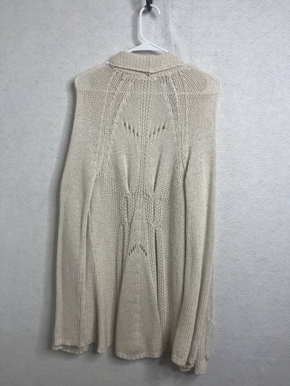Matty M Open Knit Cardigan Cream Lightweight Boho Layering Sweater - Picture 2 of 3